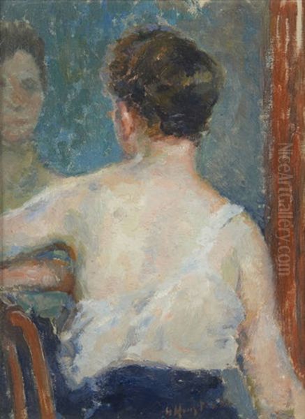 Jeune Femme Vue De Dos Oil Painting by Gaston Haustrate