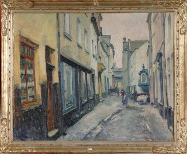 Ruelle De Bruxelles Animee Oil Painting by Gaston Haustrate