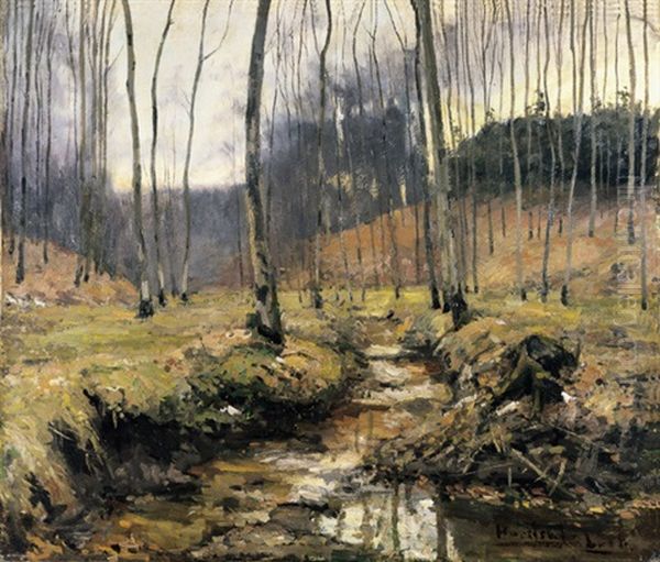 Ruisseau Dans La Foret Oil Painting by Gaston Haustrate