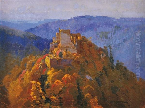 Hrad Bitov Oil Painting by Roman Havelka