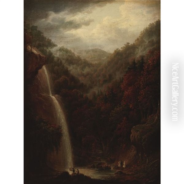 Kaaterskill Falls Oil Painting by Robert Havell Jr.