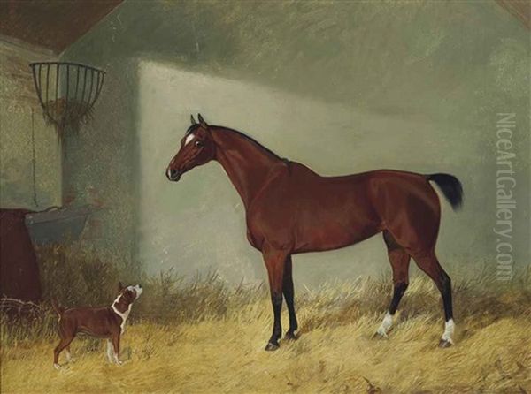 A Stable Friendship Oil Painting by Edmund Havell the Younger