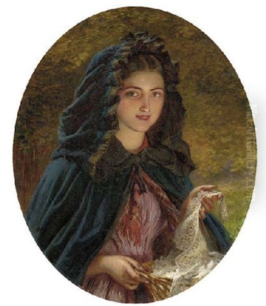 The Lace Seller Oil Painting by Edmund Havell the Younger