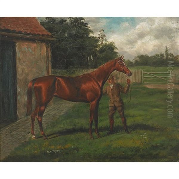 Thoroughbred Winners, Alicante (+ Sheen; Pair) Oil Painting by Alfred Charles Havell