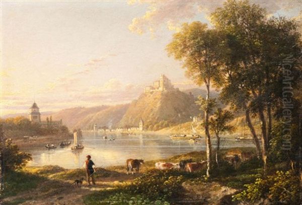 Marksburg On The Rhine Oil Painting by William Havell