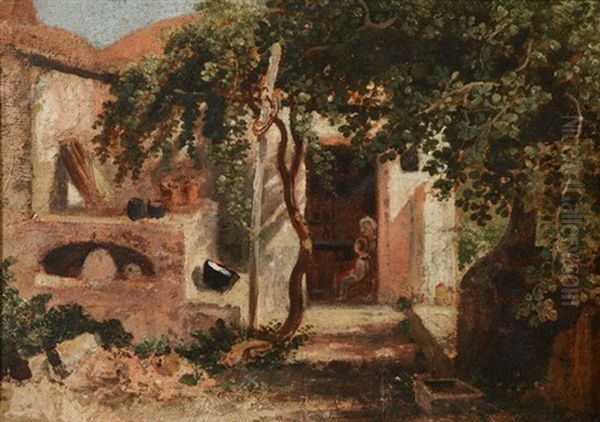 Oil Sketch In Italy Oil Painting by William Havell