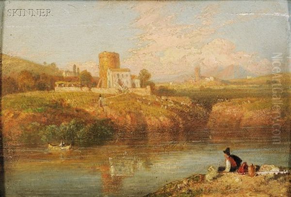 ... Torre Del Cinque... Tiber Oil Painting by William Havell