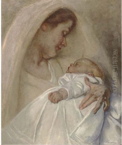 A Mother's Love Oil Painting by Hendrik Johannes Haverman