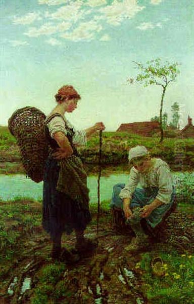 The Faggot Gatherer's Rest Oil Painting by Alice (Alice Morgan) Havers