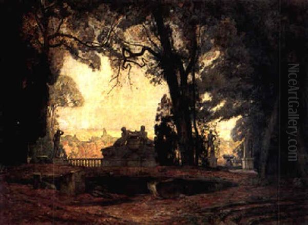 Parc De St. Cloud (apres-midi D'automne) Oil Painting by Henri Charles Julien Havet