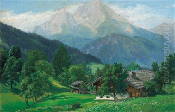 Partie Bei Berchtesgaden Oil Painting by Jan Trentan Havlicek