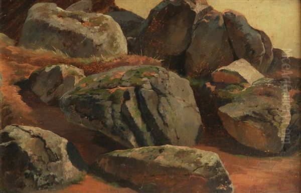 Study Of Stones Oil Painting by Bedrich Havranek