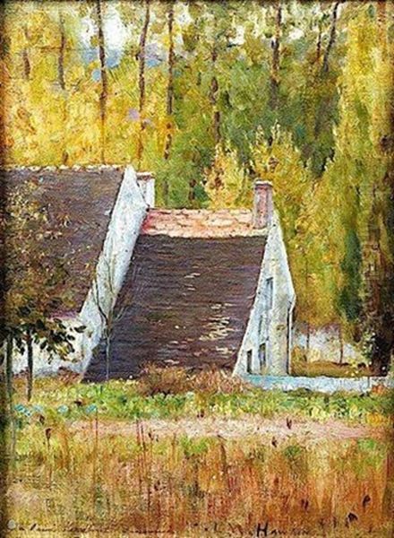 Vue D'une Maison Devant Un Bois Oil Painting by Louis Welden Hawkins