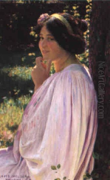 Meditation Oil Painting by Louis Welden Hawkins