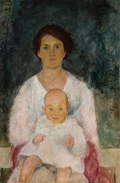 Mother And Child Oil Painting by Charles Webster Hawthorne