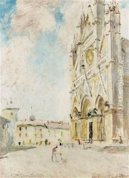 Cathedral In Orvieto Oil Painting by Charles Webster Hawthorne