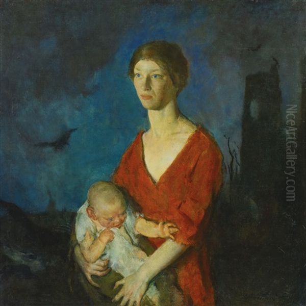 Belgium (mother And Child) Oil Painting by Charles Webster Hawthorne