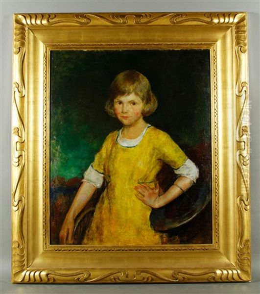 Girl In The Yellow Dress, Portrait Of Joan Becker Oil Painting by Charles Webster Hawthorne