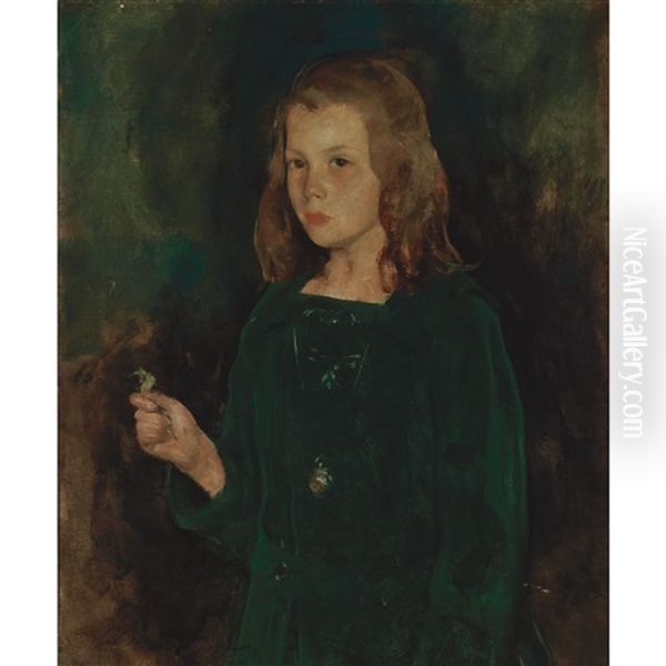 Girl In Green Oil Painting by Charles Webster Hawthorne