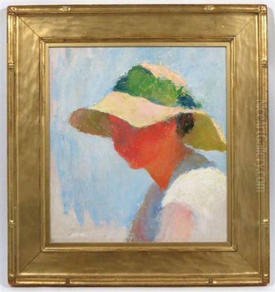 Woman Wearing A Sun Bonnet - Mudhead Oil Painting by Charles Webster Hawthorne