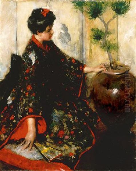 The Kimono Girl Oil Painting by Charles Webster Hawthorne