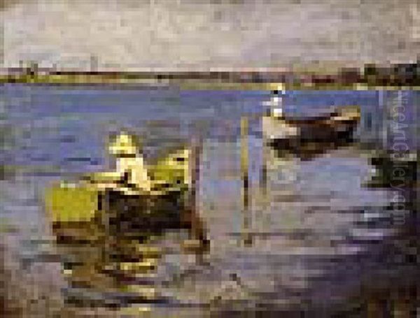 Pecheurs En Barque Oil Painting by Charles Webster Hawthorne