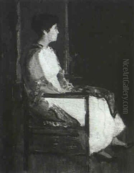 Seated Woman In Profile Oil Painting by Charles Webster Hawthorne