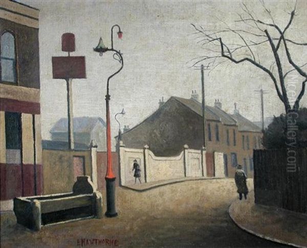 London Street Scene Oil Painting by Elwin Hawthorne