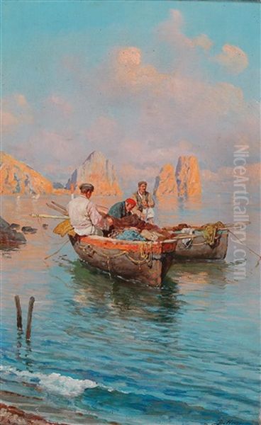 Motif Of Capri Oil Painting by Bernardo Hay