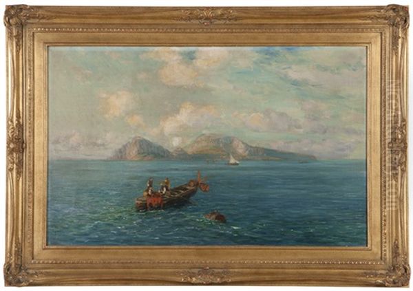 View Of Fishermen And Capri Oil Painting by Bernardo Hay