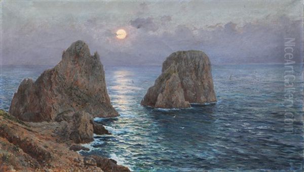 The Faraglioni Off Capri Oil Painting by Bernardo Hay