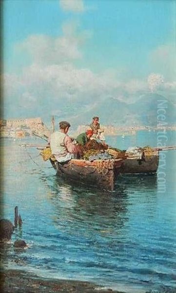 Bay Of Naples Oil Painting by Bernardo Hay