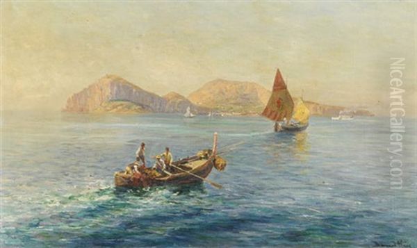 Fischer Vor Capri Oil Painting by Bernardo Hay