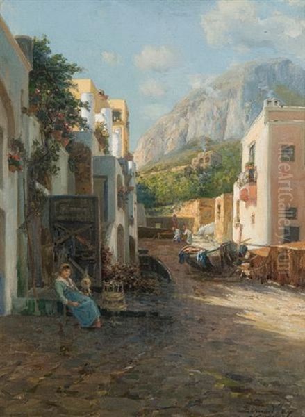 Capri Oil Painting by Bernardo Hay