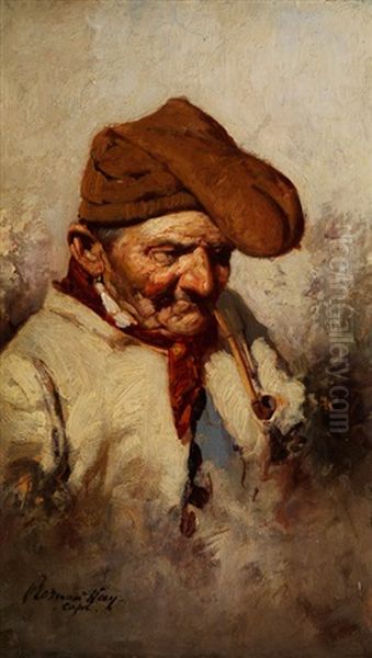 Portrait Eines Alten Fischers In Capri Oil Painting by Bernardo Hay