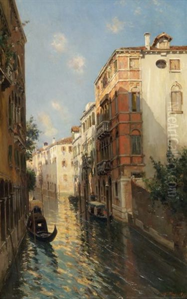 Wasserstrasse In Venedig Oil Painting by Bernardo Hay