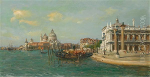 Venedig, Blick Auf Santa Maria Della Salute Oil Painting by Bernardo Hay