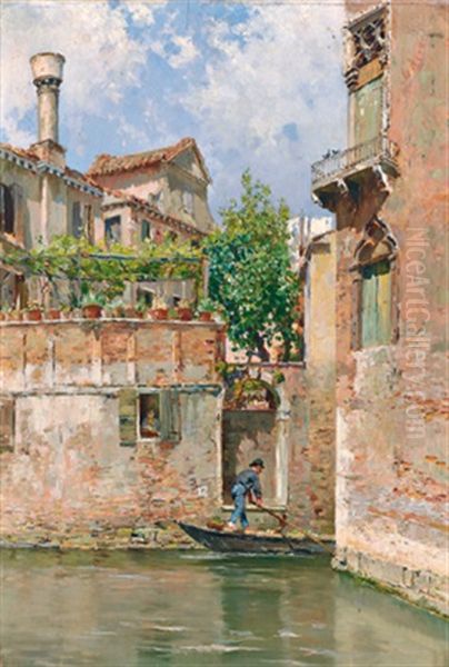 Canal In Venedig Oil Painting by Bernardo Hay