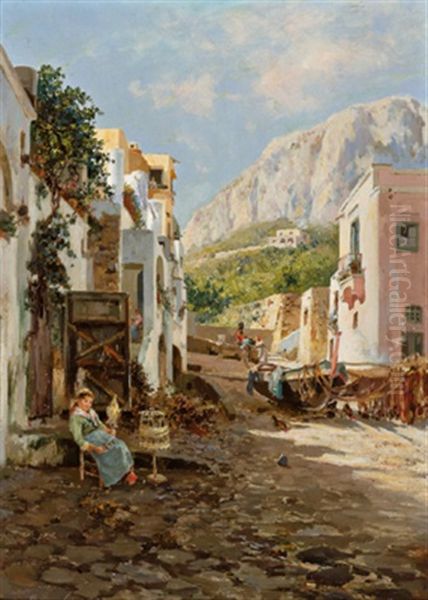 Marina Grande, Capri Oil Painting by Bernardo Hay