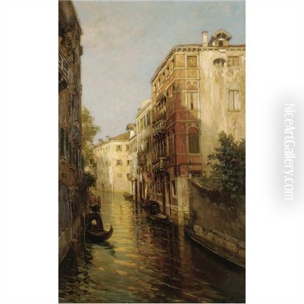 Canal In Venice Oil Painting by Bernardo Hay