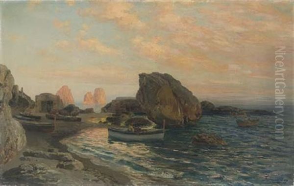 Capri, Ai Faraglioni Oil Painting by Bernardo Hay