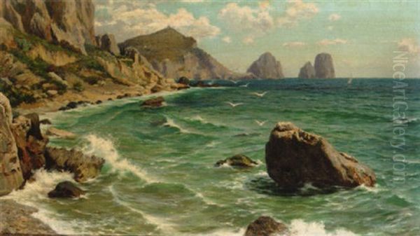 The Coast Of Capri Oil Painting by Bernardo Hay