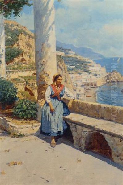 Along The Amalfi Coast Oil Painting by Bernardo Hay