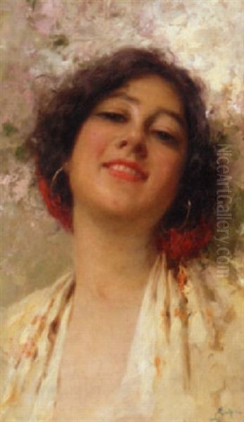 Portrait Of An Italian Beauty Oil Painting by Bernardo Hay