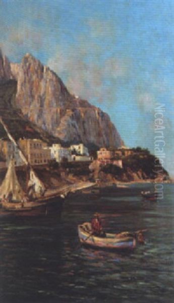 Off The Coast, Southern Italy Oil Painting by Bernardo Hay