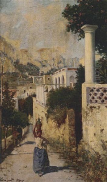 Capri Oil Painting by Bernardo Hay