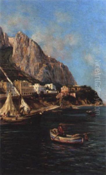 Off The Coast, Southern Italy Oil Painting by Bernardo Hay