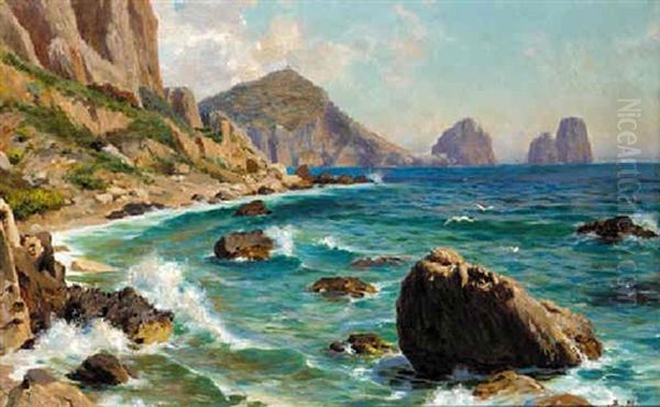 The Coast Of Capri Oil Painting by Bernardo Hay