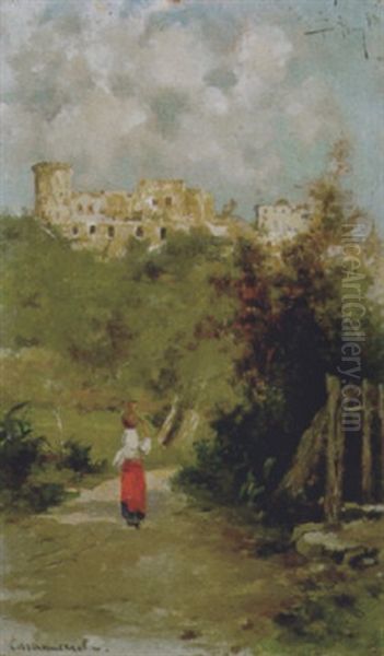 Salendo A Casamicciola Oil Painting by Bernardo Hay