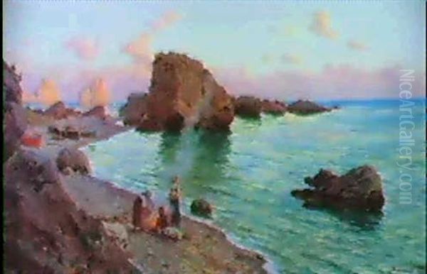 Am Strand Von Capri Oil Painting by Bernardo Hay